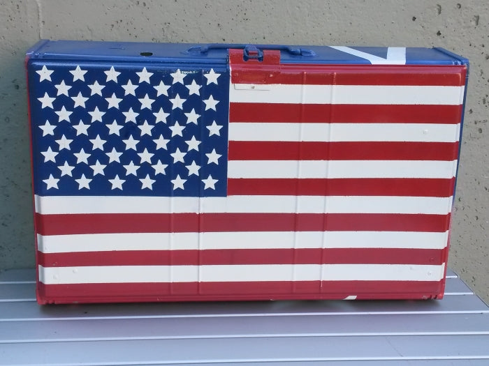 Patriotic Coleman Stove Camping Kitchen Box